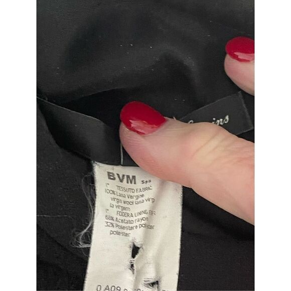 Vintage Les Copains Women's Wool Crepe Lined Sheath Shift Dress Black Size 48 - Picture 4 of 4